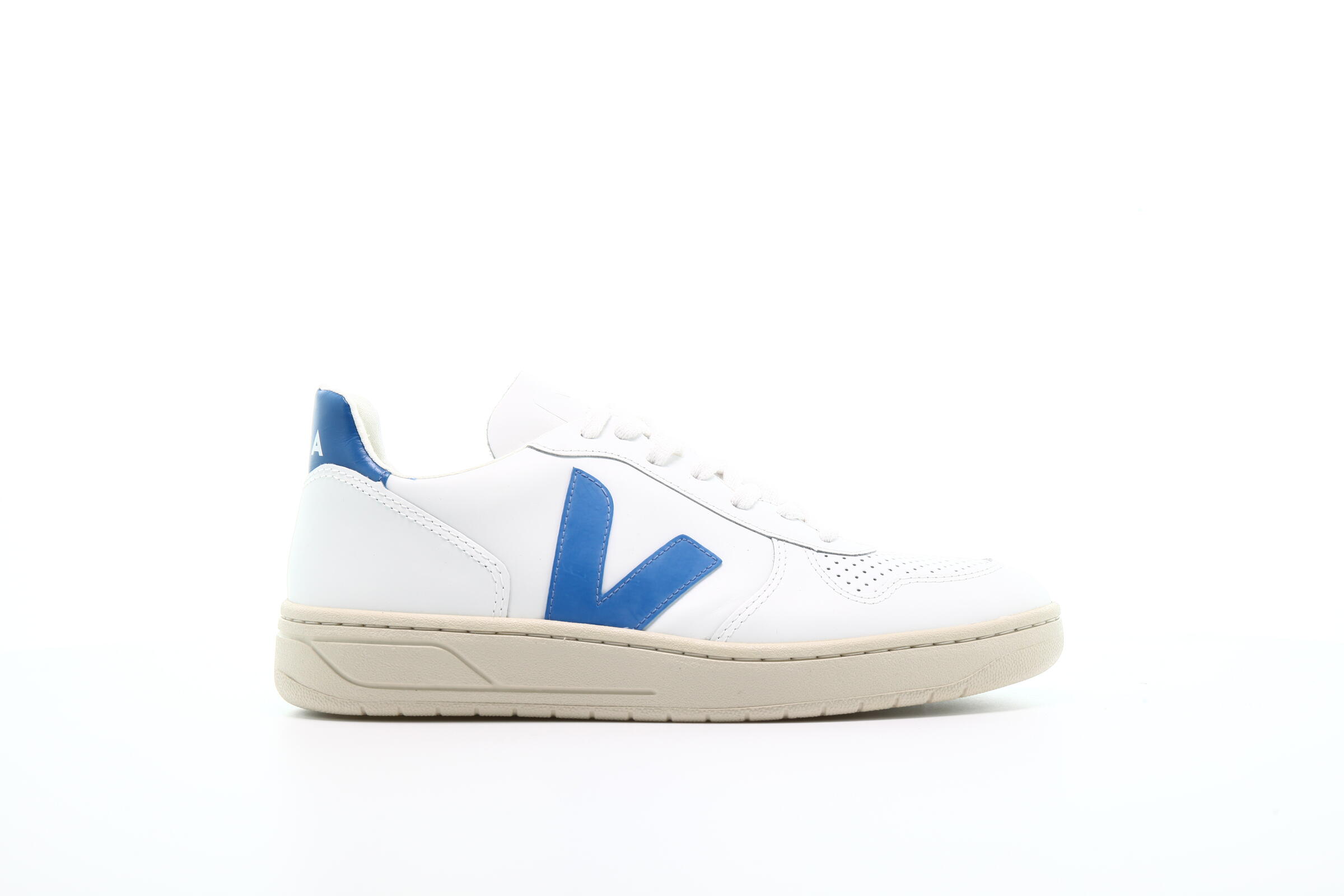 Veja V10 Leather Extra "White / Swedish Blue"