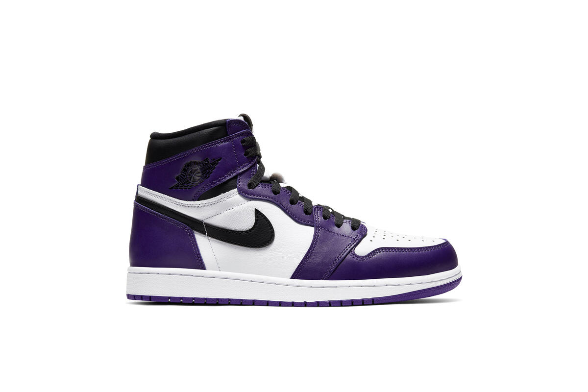 Air Jordan 1 Retro High Top 'White/Court Purple/Black' - Image 6