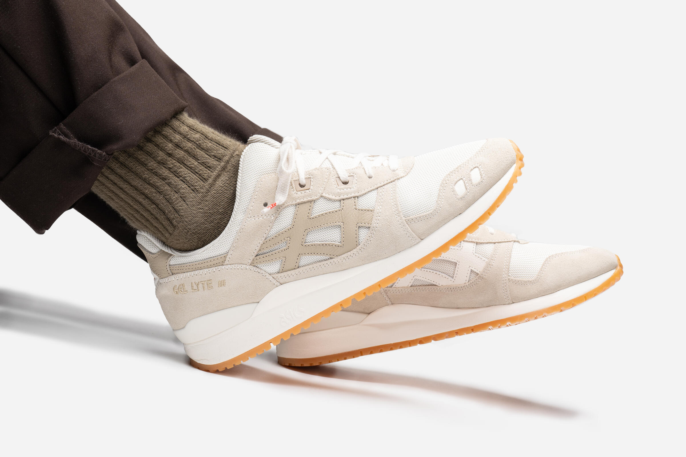 asics gel lyte iii ivory wood crepe
