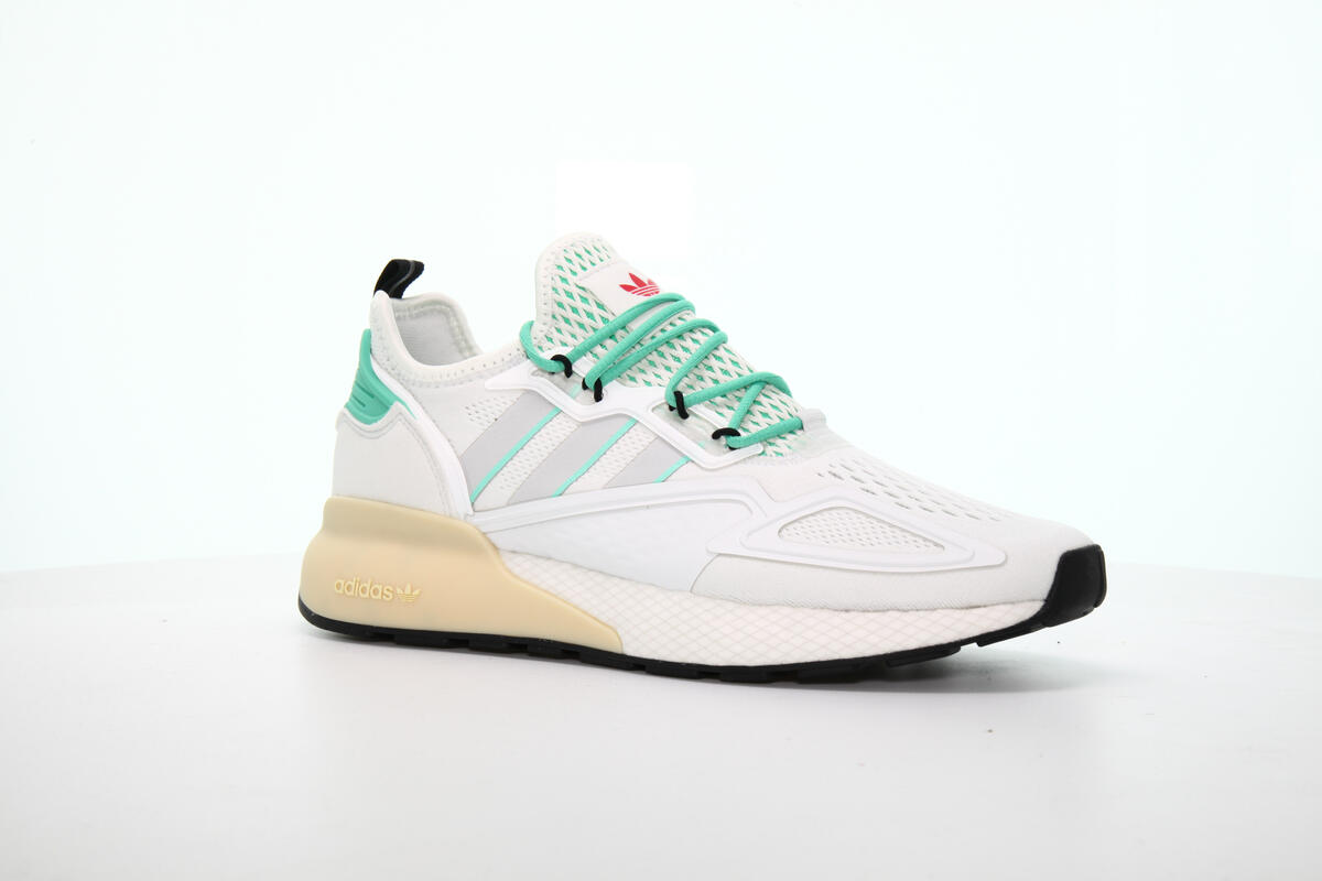 Adidas ZX 2K Boost Crystal White / Grey One / Hi-Res Green - Image 6