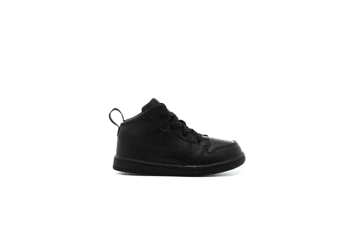 Air Jordan Kids' Mid 1 Triple Black (TD) - Image 5