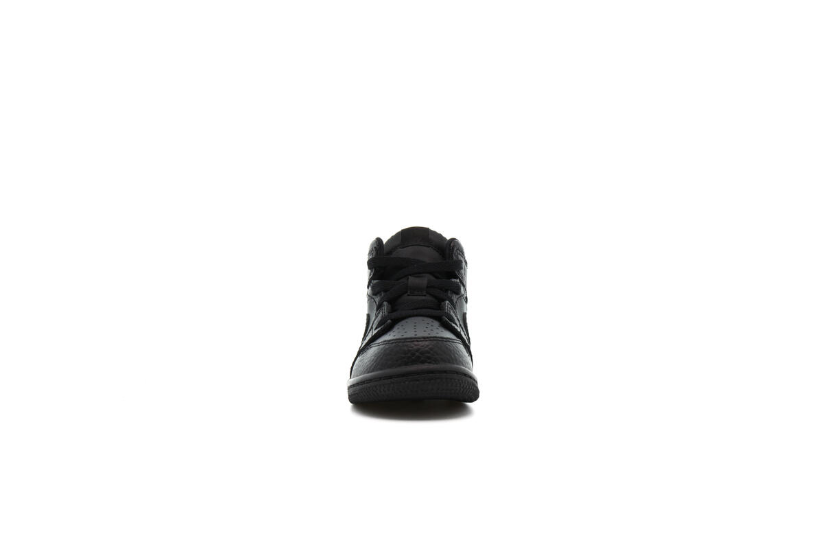 Air Jordan Kids' Mid 1 Triple Black (TD) - Image 8