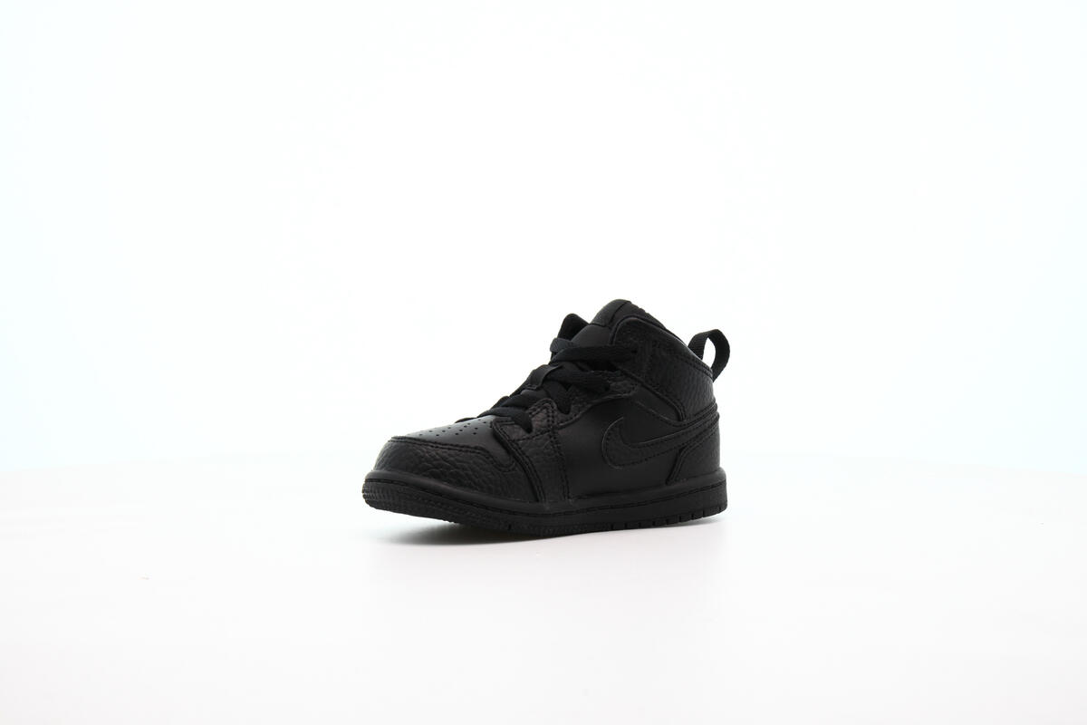 Air Jordan Kids' Mid 1 Triple Black (TD) - Image 10