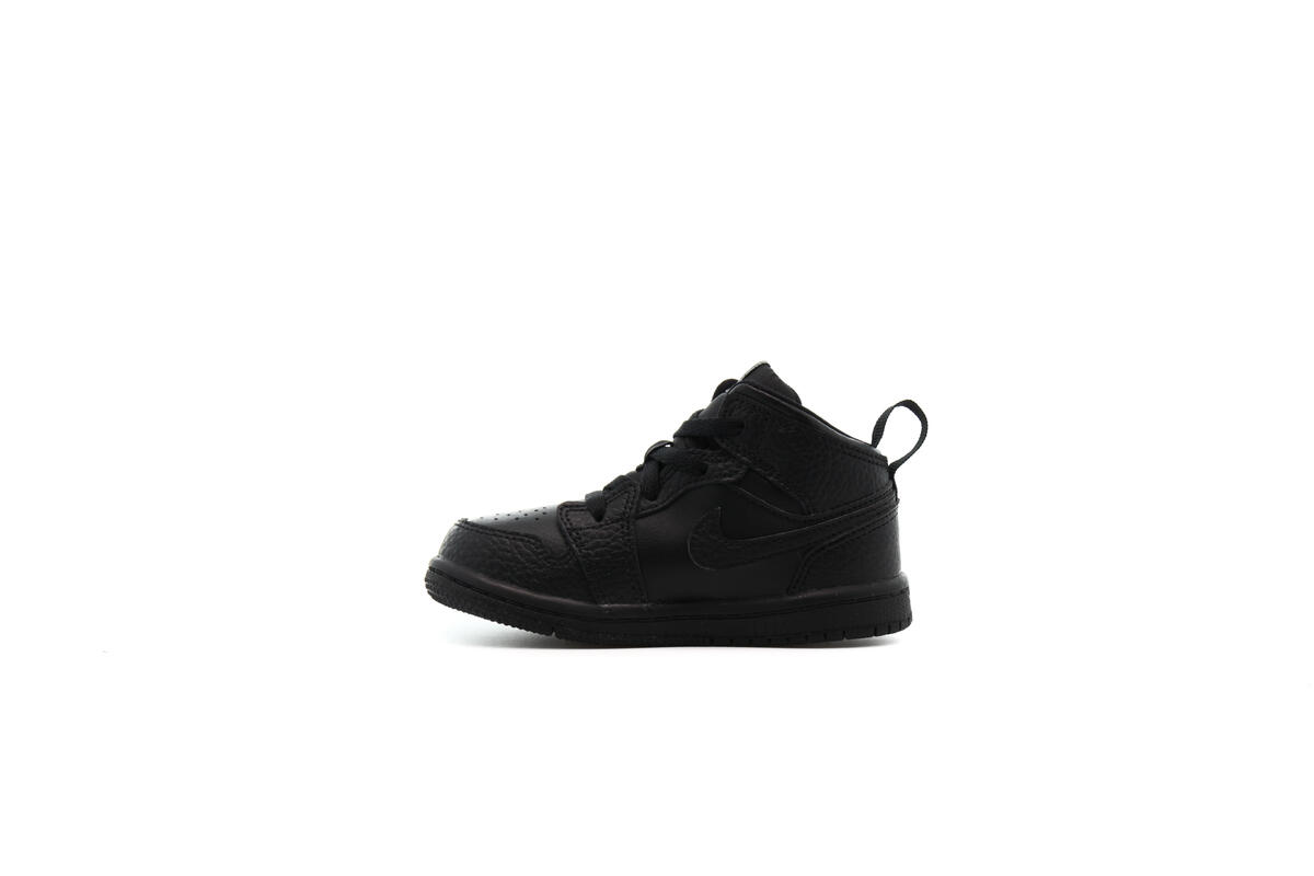 Air Jordan Kids' Mid 1 Triple Black (TD) - Image 11