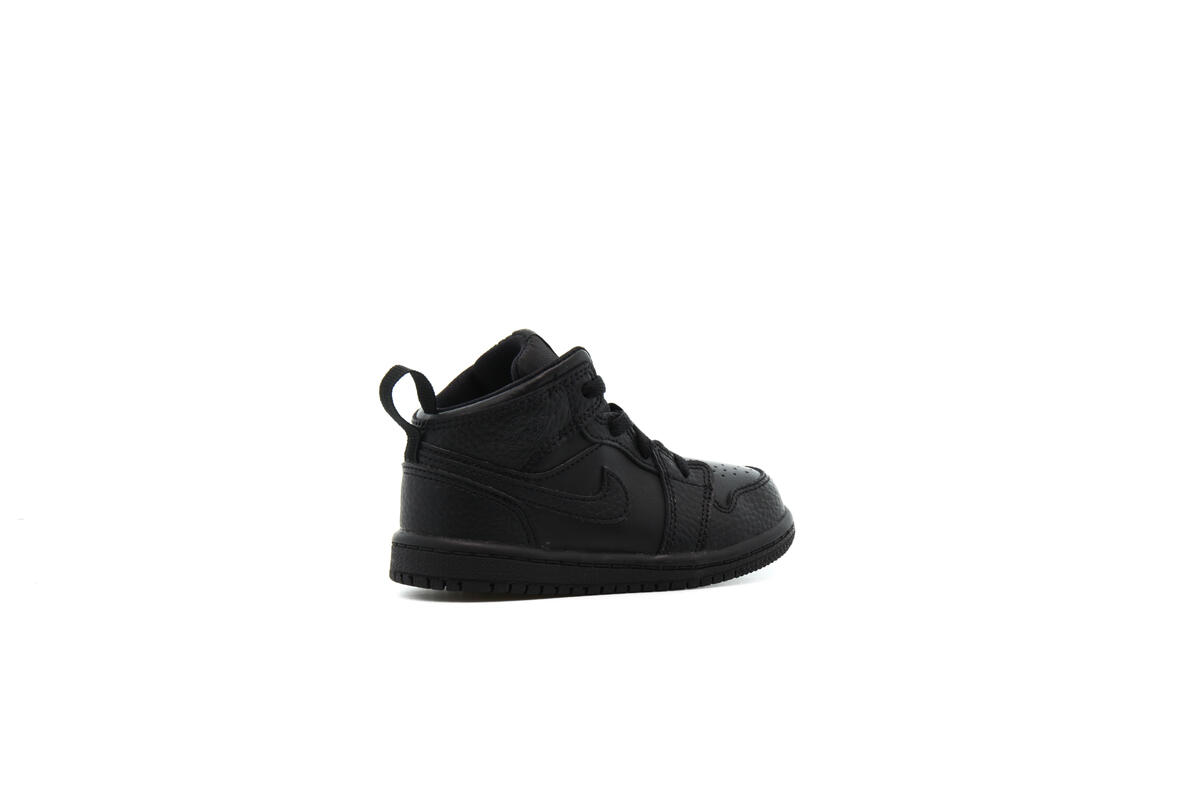 Air Jordan Kids' Mid 1 Triple Black (TD) - Image 16
