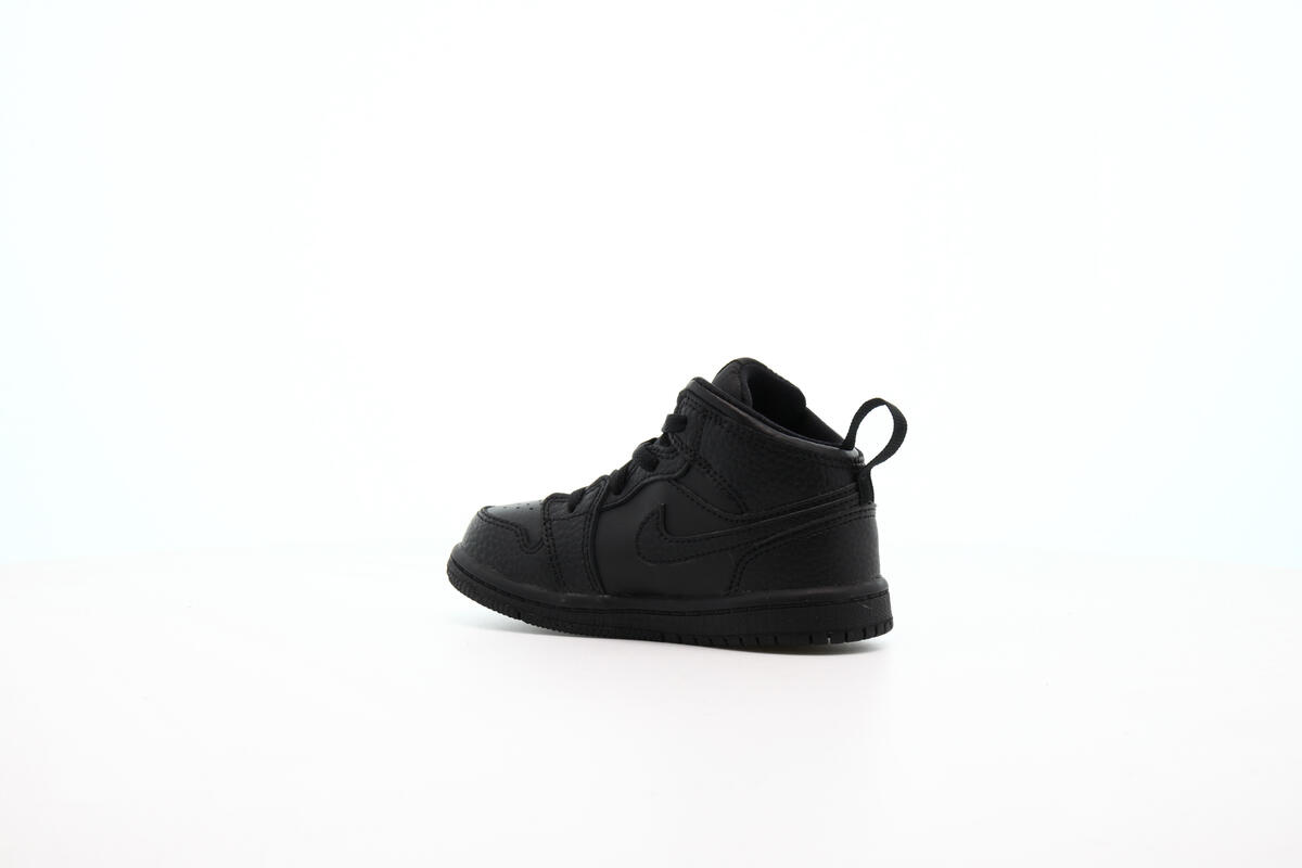 Air Jordan Kids' Mid 1 Triple Black (TD) - Image 12