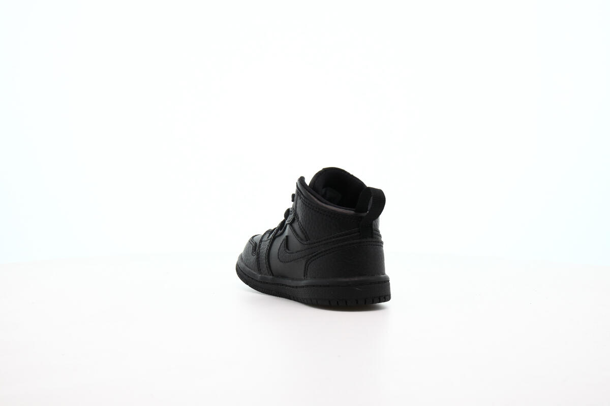 Air Jordan Kids' Mid 1 Triple Black (TD) - Image 13