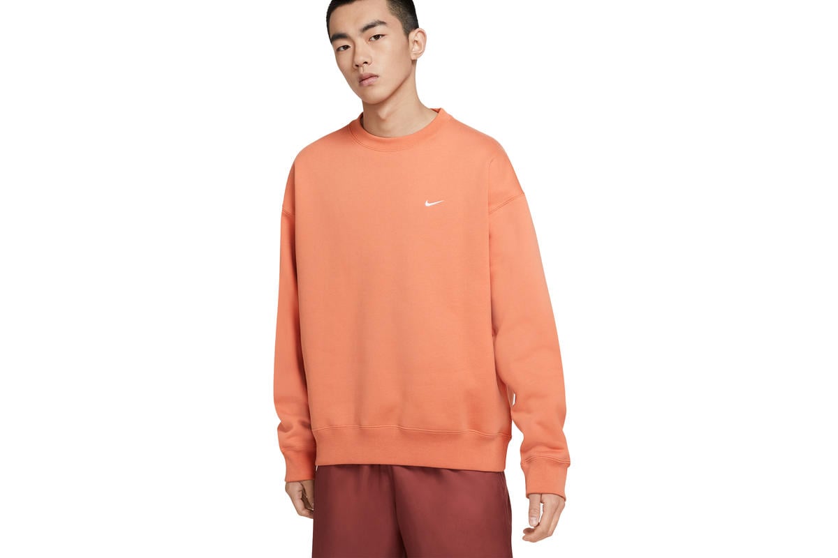 nike essential crew sweatshirt orange
