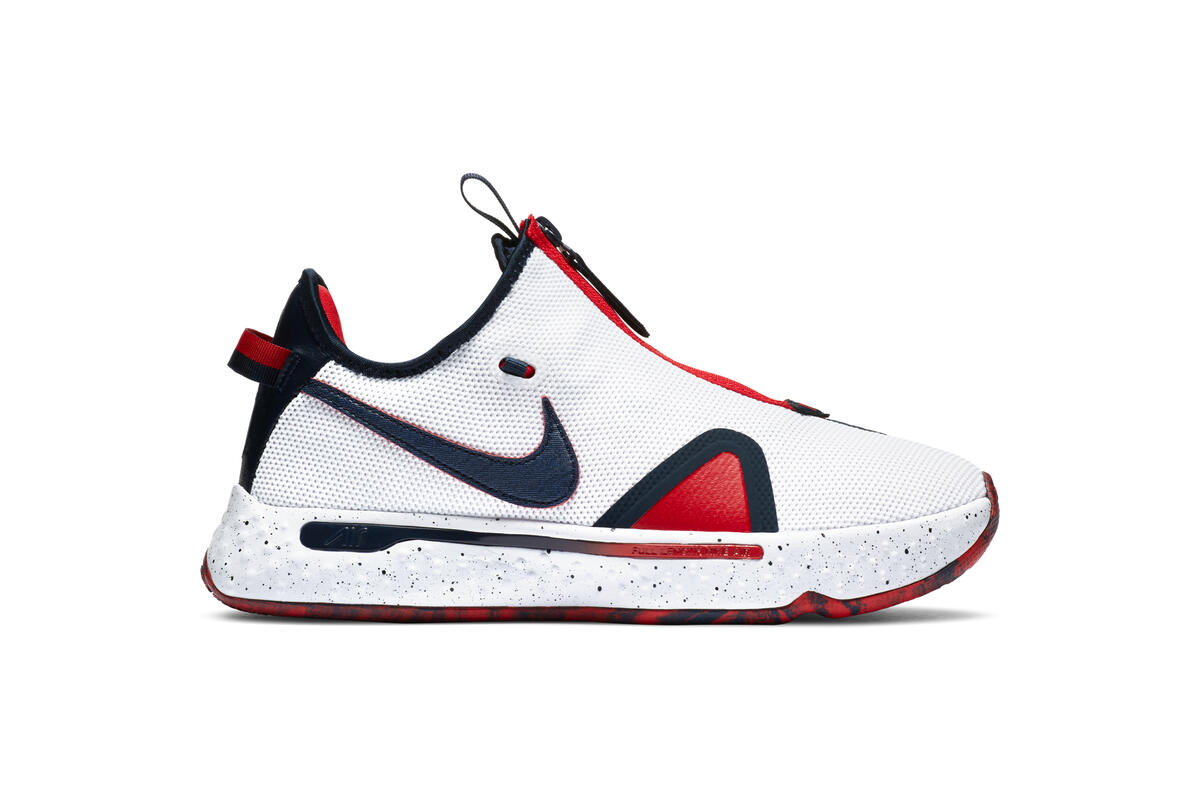 Nike PG 4 White / Obsidian / University Red - Image 2