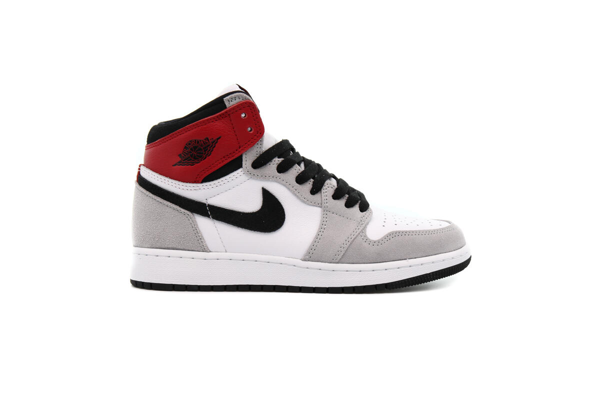 Air Jordan 1 Retro High 'White/Black/Light Smoke Grey/Varsity Red' (GS) - Image 9