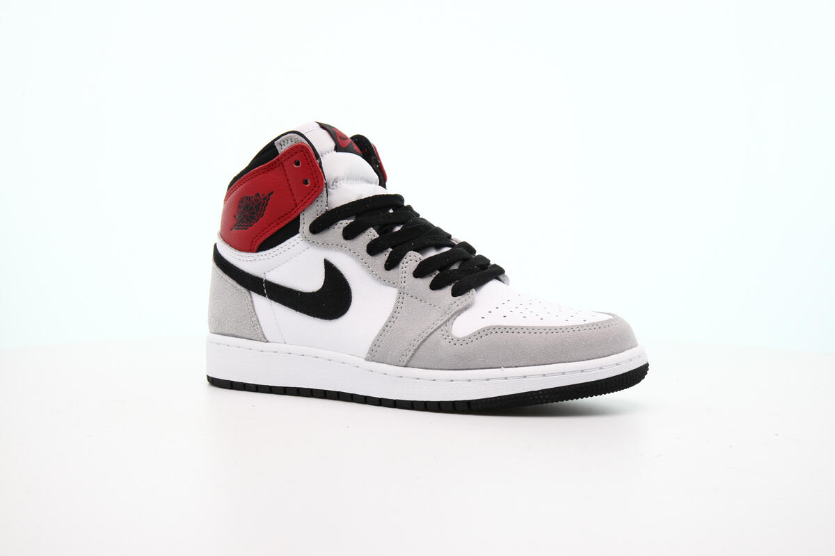 Air Jordan 1 Retro High 'White/Black/Light Smoke Grey/Varsity Red' (GS) - Image 10