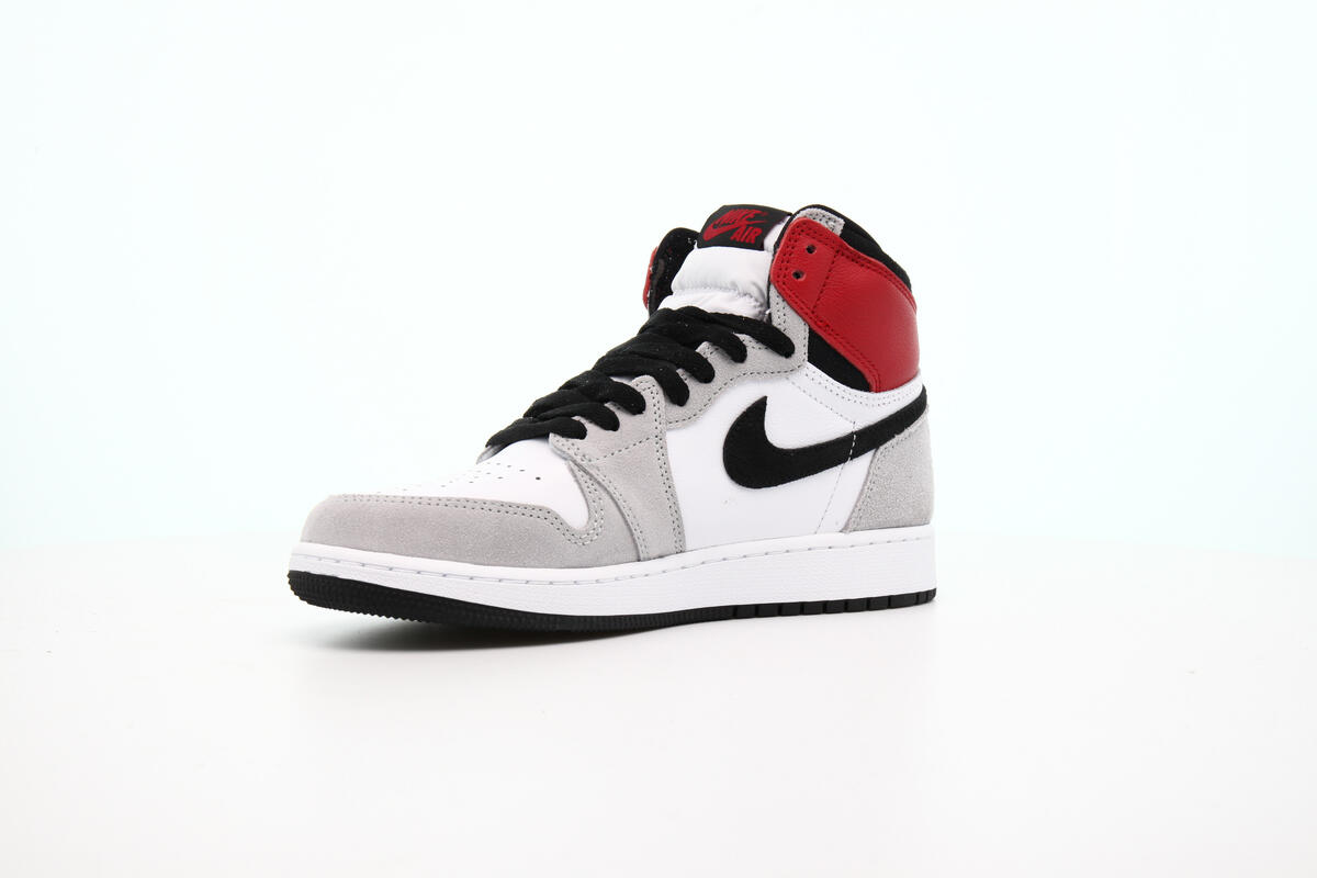 Air Jordan 1 Retro High 'White/Black/Light Smoke Grey/Varsity Red' (GS) - Image 14