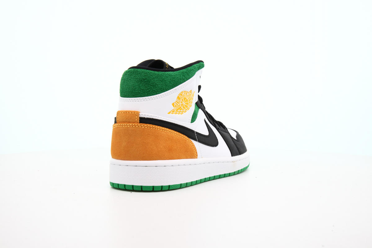 air jordan 1 mid se in lucky green and laser orange
