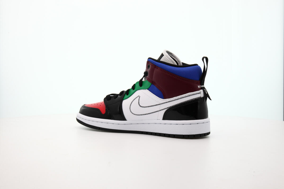 air jordan 1 mid se black white multicolor