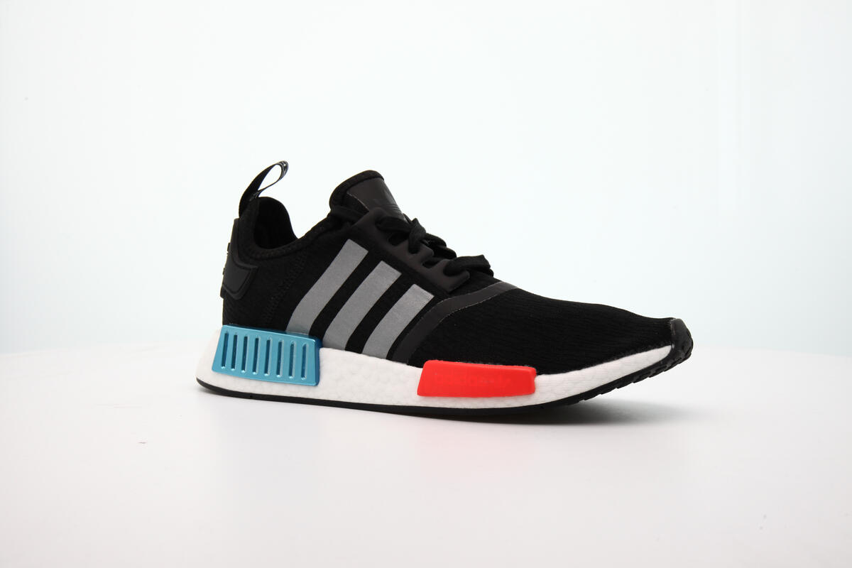 Adidas NMD R1 Black / Platinum / Solar Red - Image 3