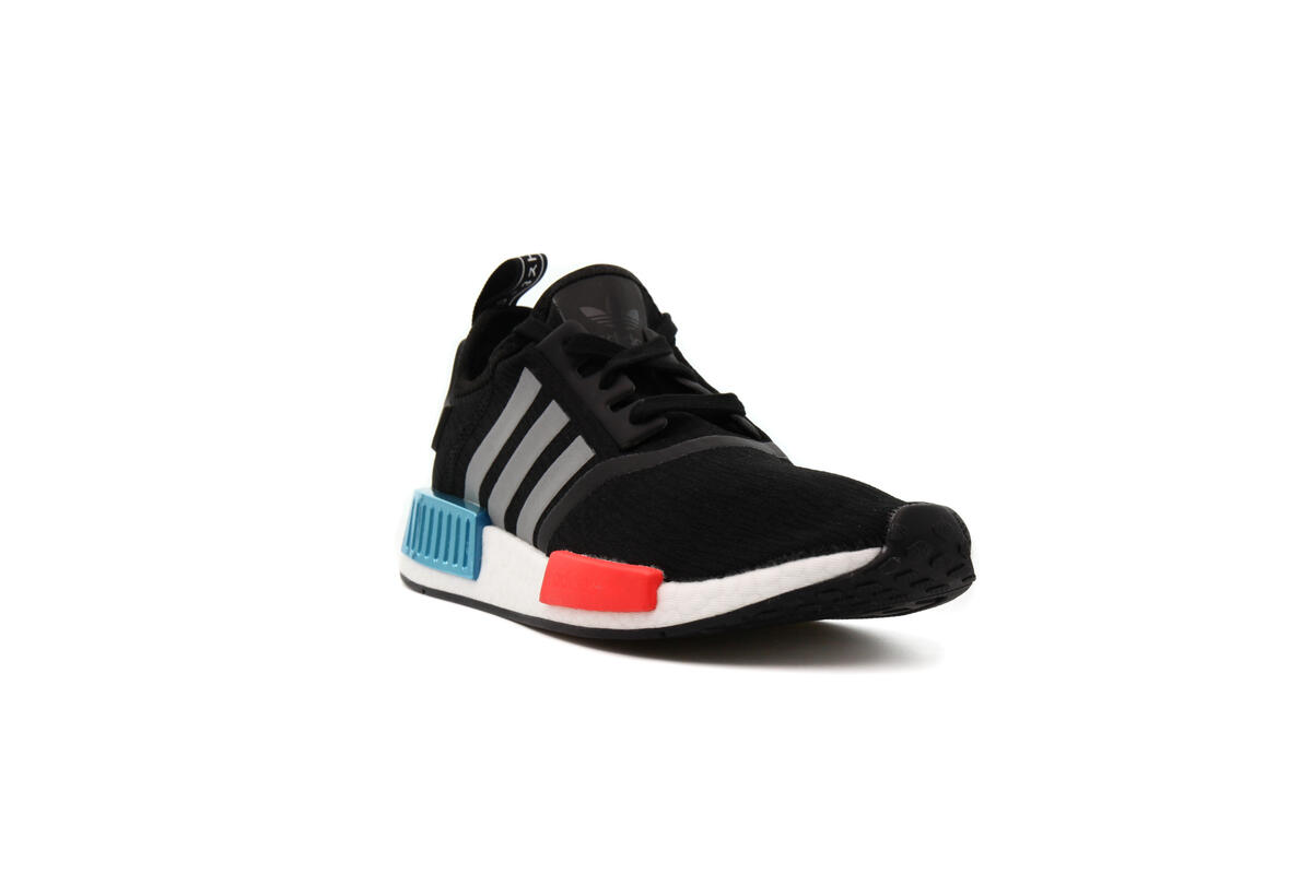 Adidas NMD R1 Black / Platinum / Solar Red - Image 4