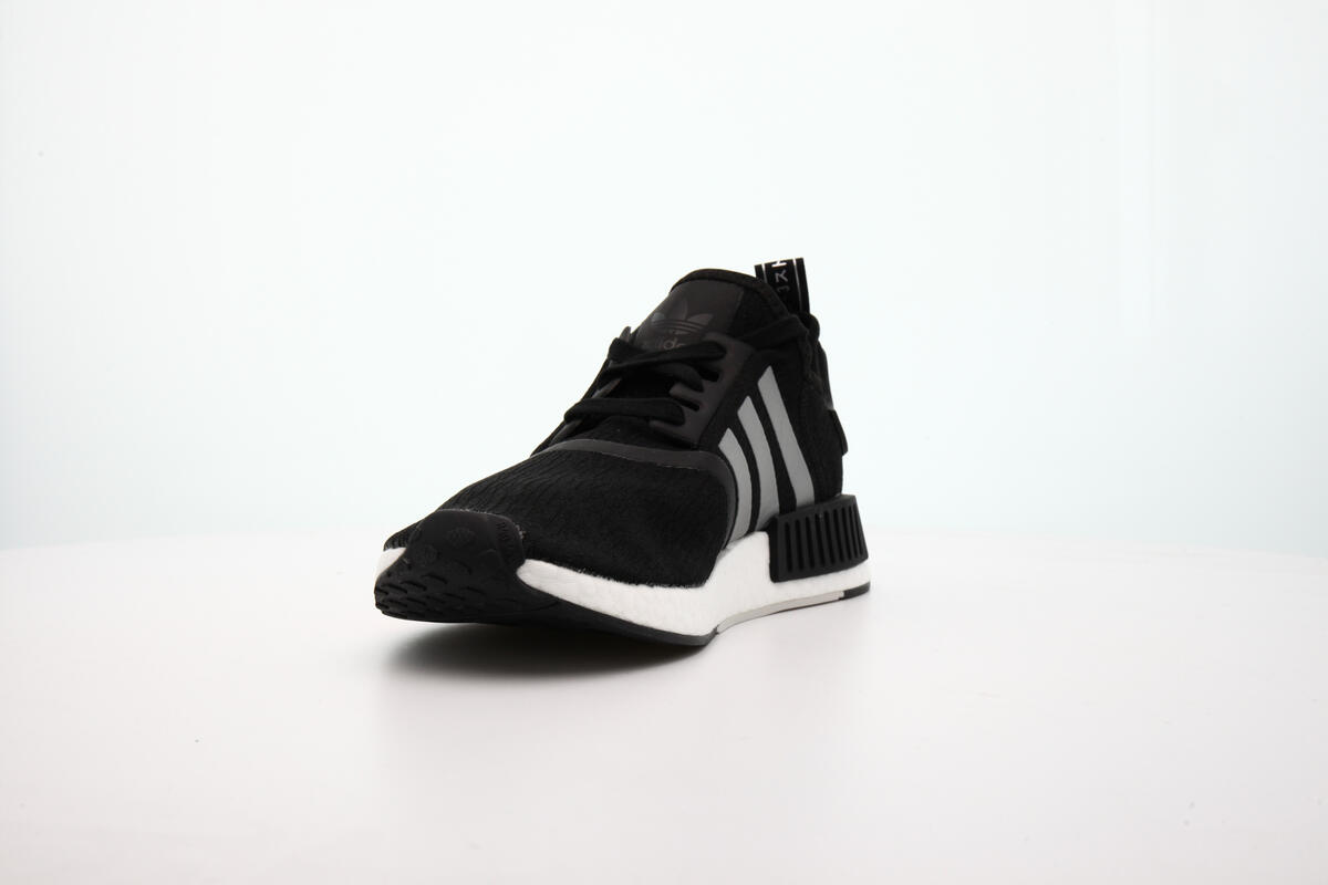 Adidas NMD R1 Black / Platinum / Solar Red - Image 6