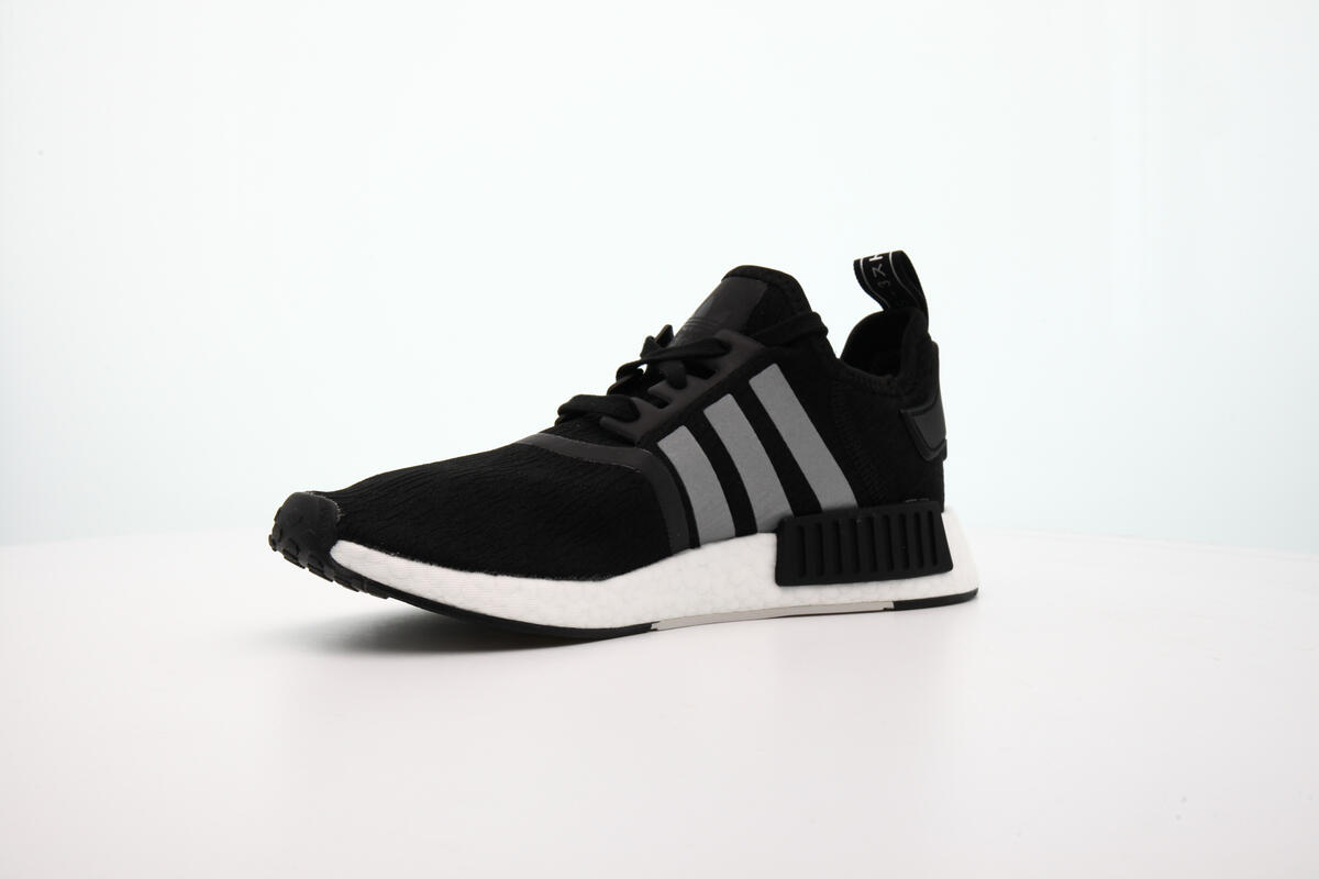 Adidas NMD R1 Black / Platinum / Solar Red - Image 7