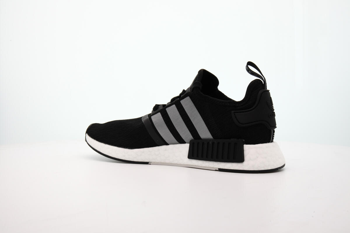 Adidas NMD R1 Black / Platinum / Solar Red - Image 9
