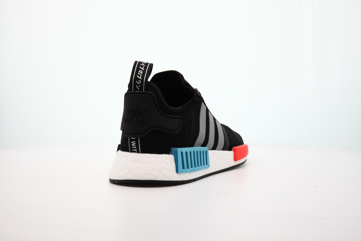 Adidas NMD R1 Black / Platinum / Solar Red - Image 12