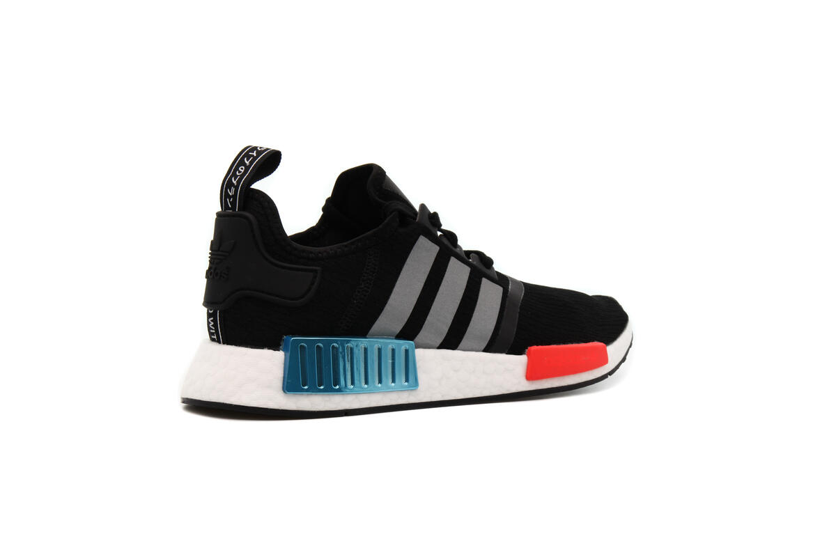 Adidas NMD R1 Black / Platinum / Solar Red - Image 13