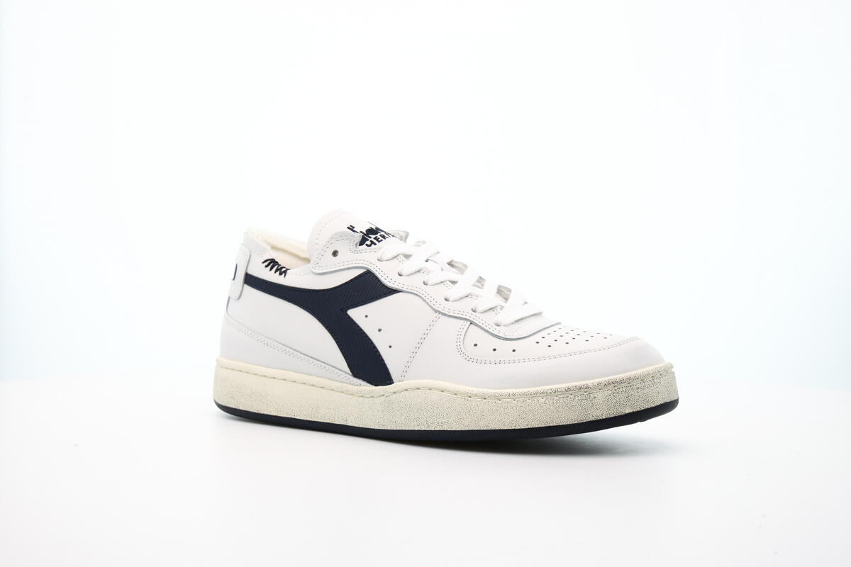 Diadora Mi Basket Row Cut White / Blue - Image 3