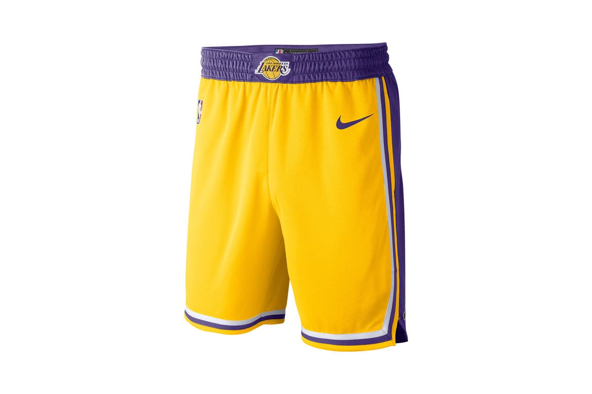 white lakers shorts