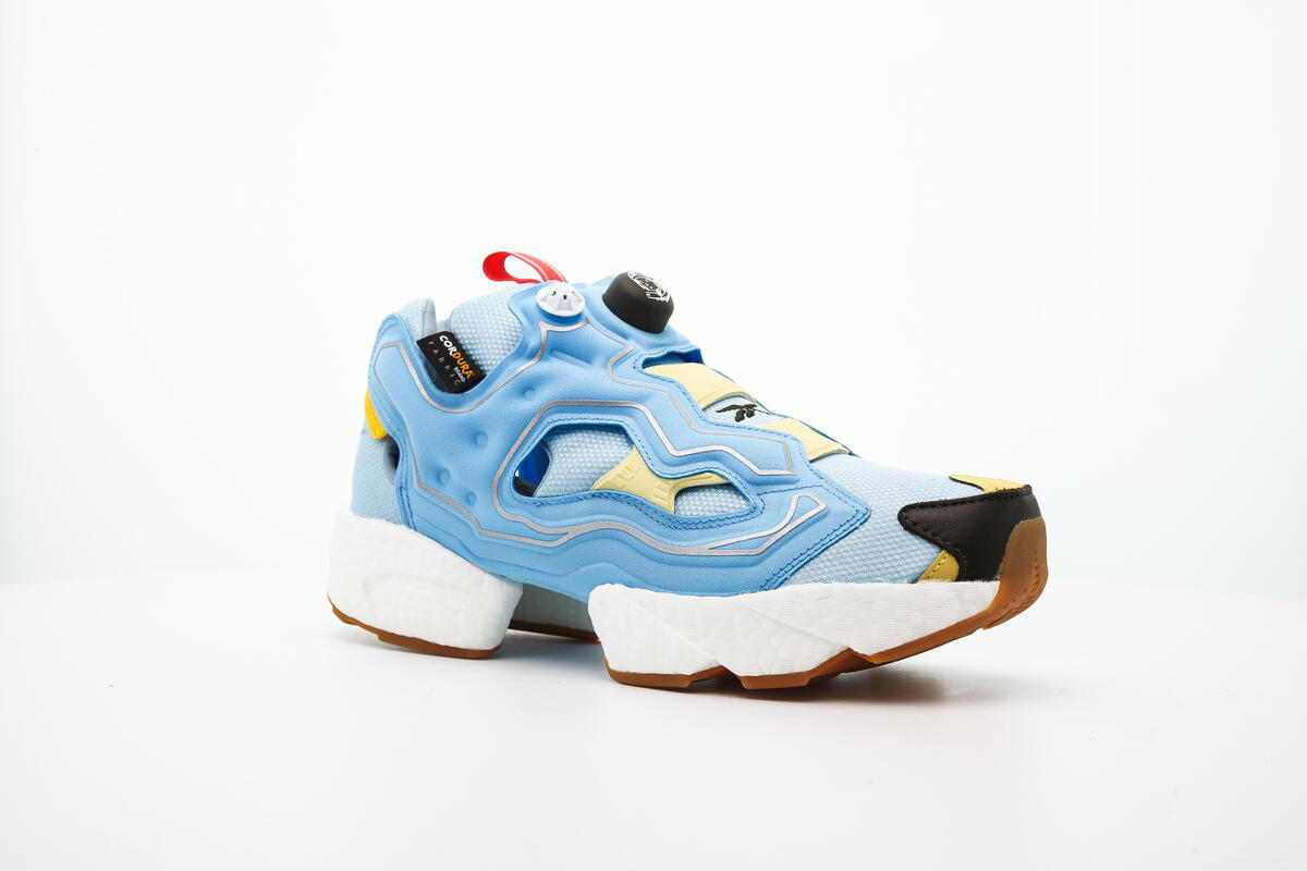 BBC x Reebok Instapump Fury Boost - Dandy Blue/Sky Blue/Yellow Sensation - Image 3