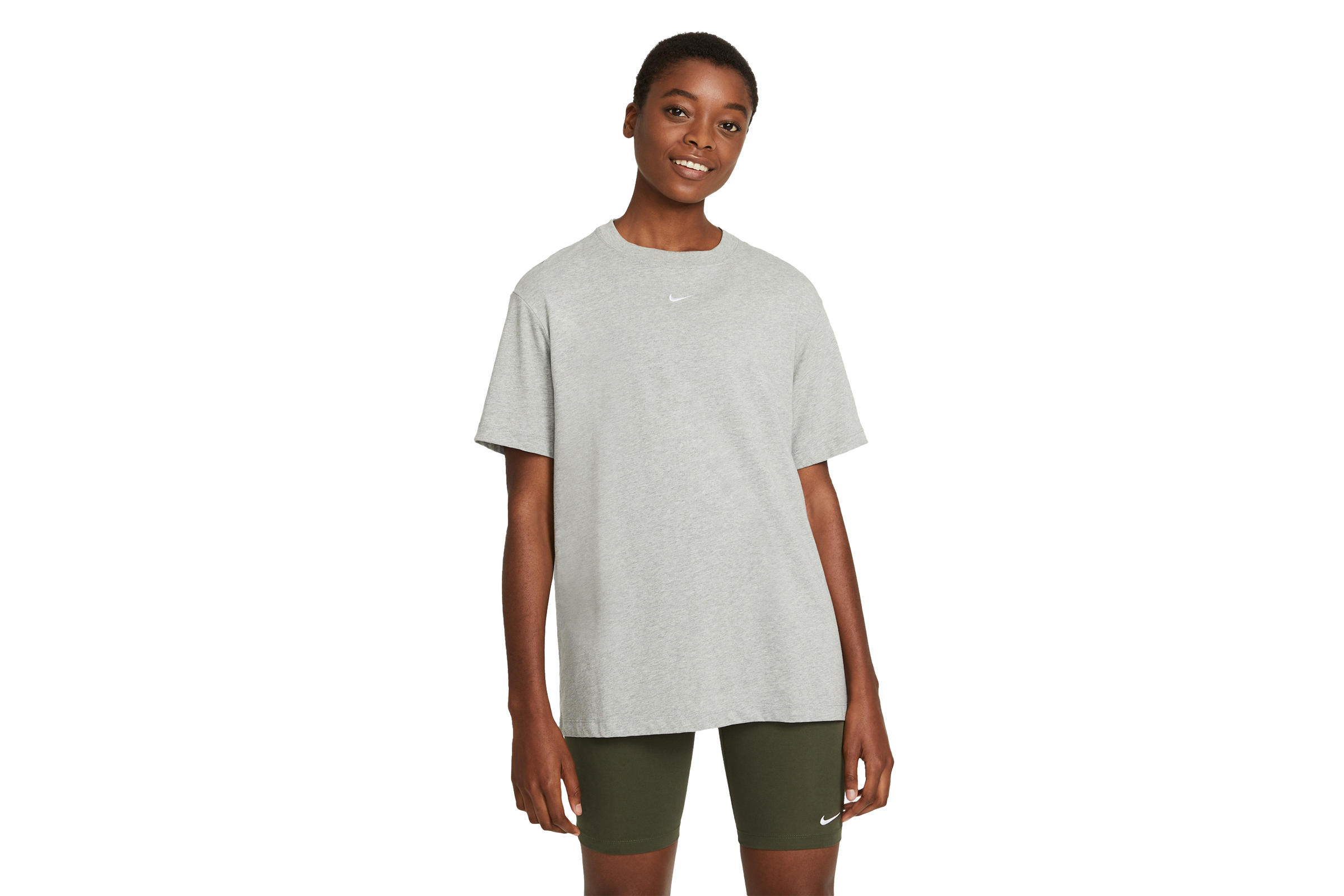 Nike WMNS ESSENTIALS SOLO SWOOSH TEE "GREY"