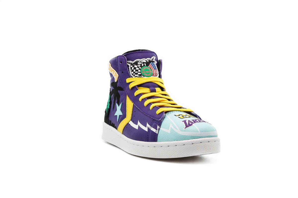 Converse x CTM x NBA x Mens Pro Leather Hi Prism 'Violet Poolside' Shoes - Image 13