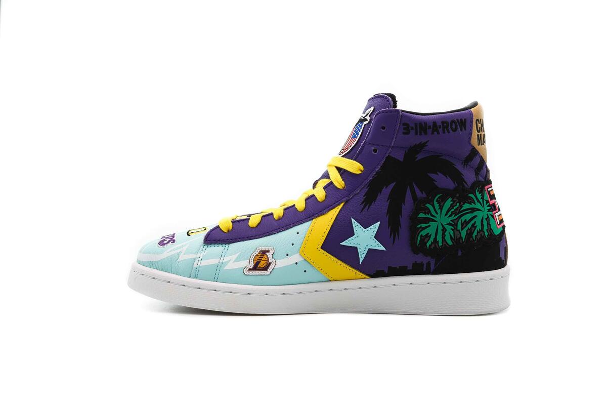 Converse x CTM x NBA x Mens Pro Leather Hi Prism 'Violet Poolside' Shoes - Image 17