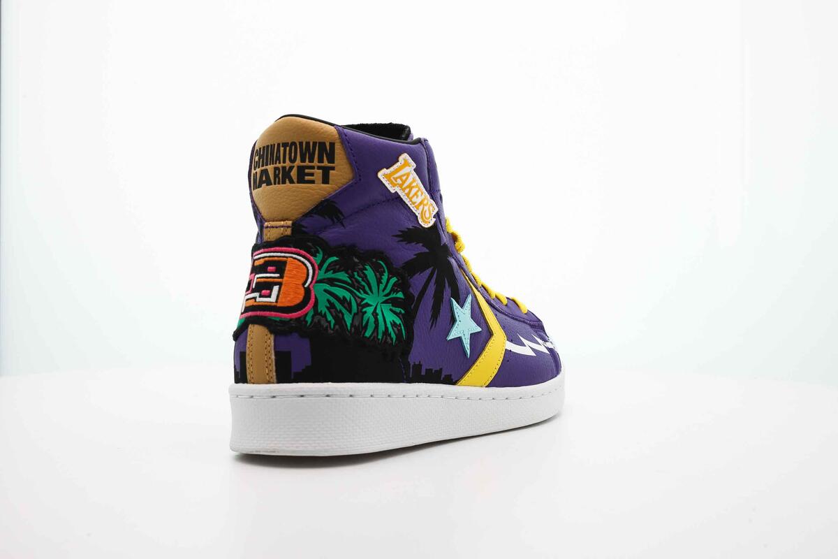 Converse x CTM x NBA x Mens Pro Leather Hi Prism 'Violet Poolside' Shoes - Image 21
