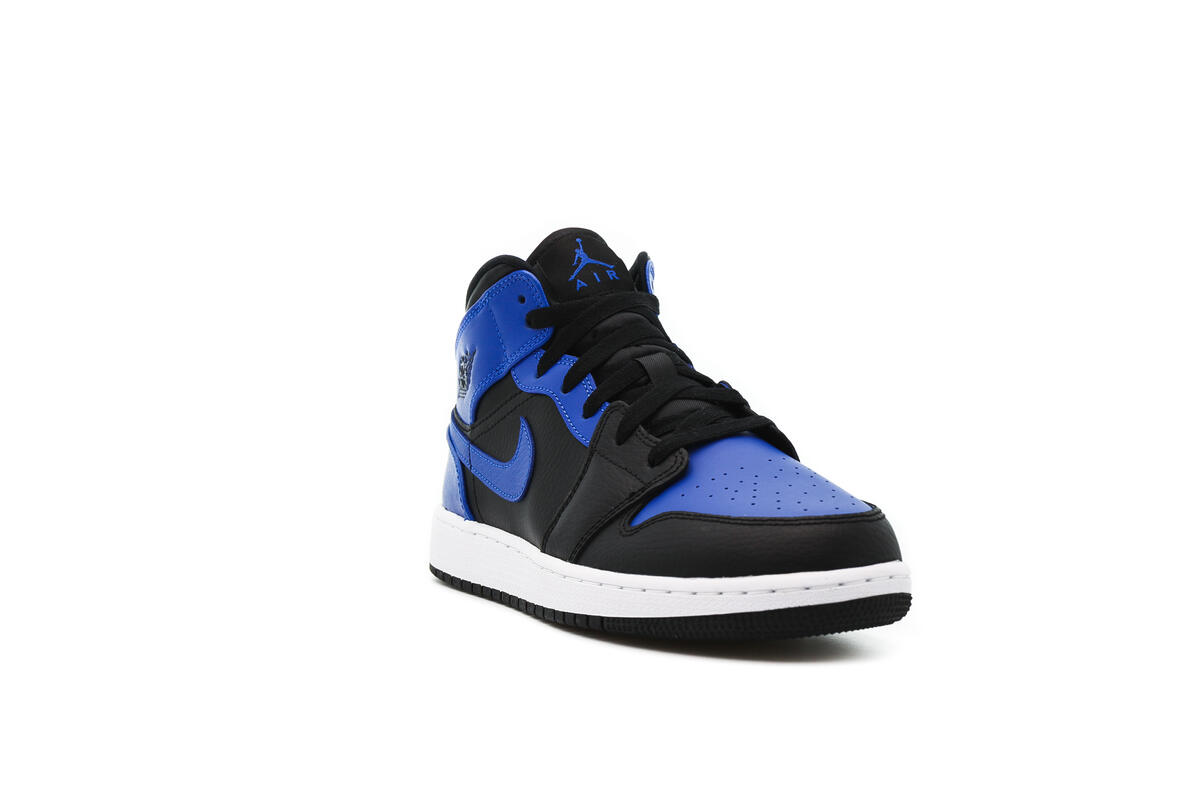 Air Jordan 1 Mid 'Black / Hyper Royal - White' (GS) - Image 5