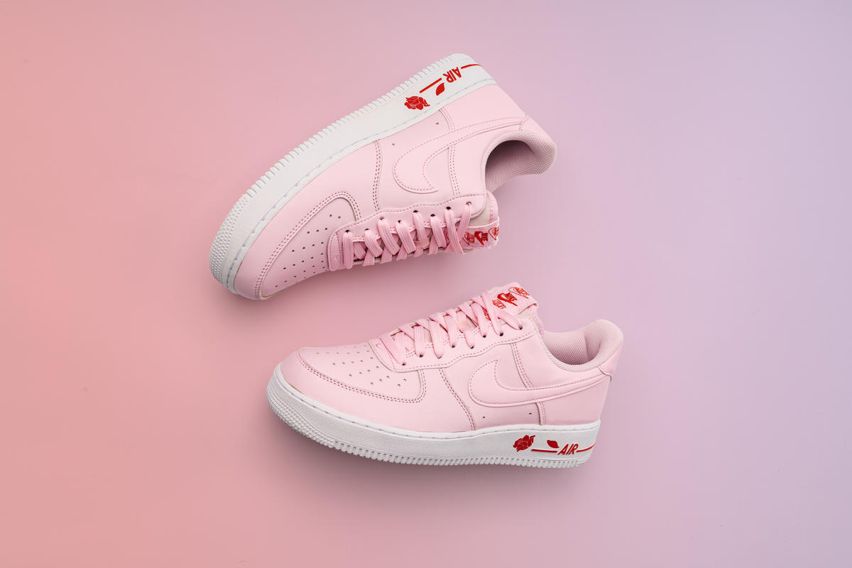 pink and white air force 1