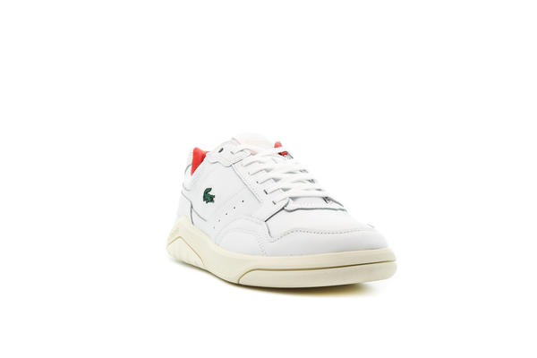 Lacoste Game Advance sneakers in white leather with pink back tab