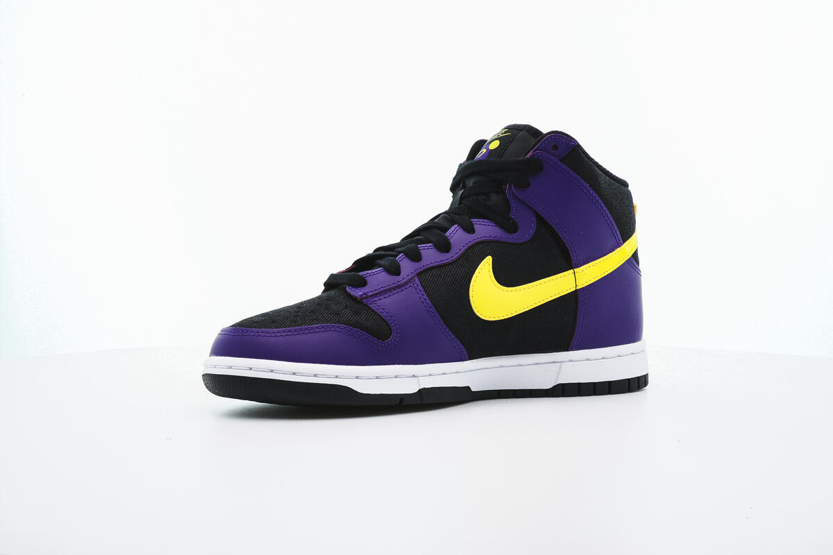 Nike Dunk High 'Black/Purple/Varsity Yellow' - Image 7
