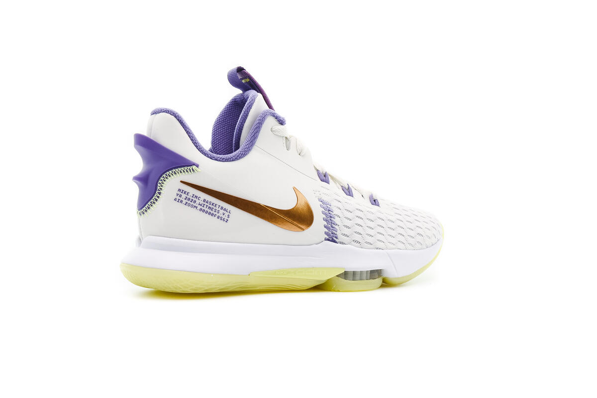 Nike Lebron Witness 5 Men's White Purple Gold Basketball Lakers Shoes  CQ9380-102