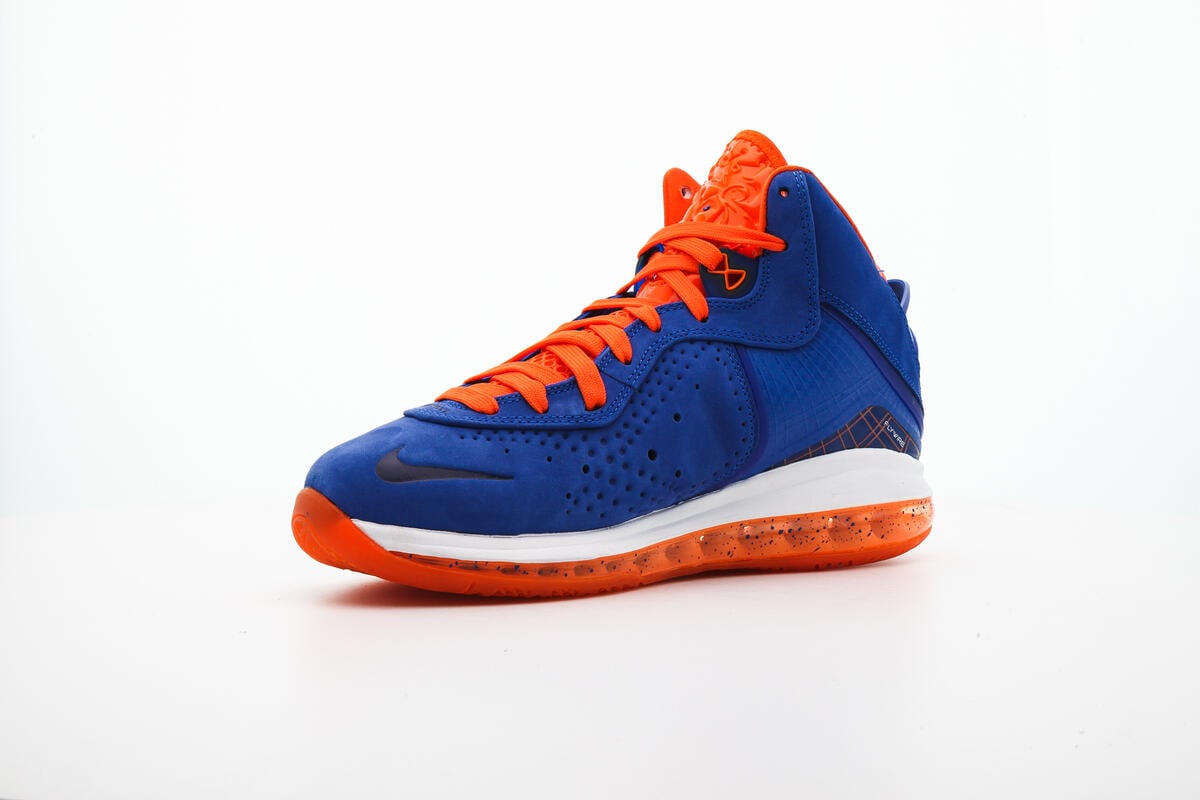 blue and orange lebrons