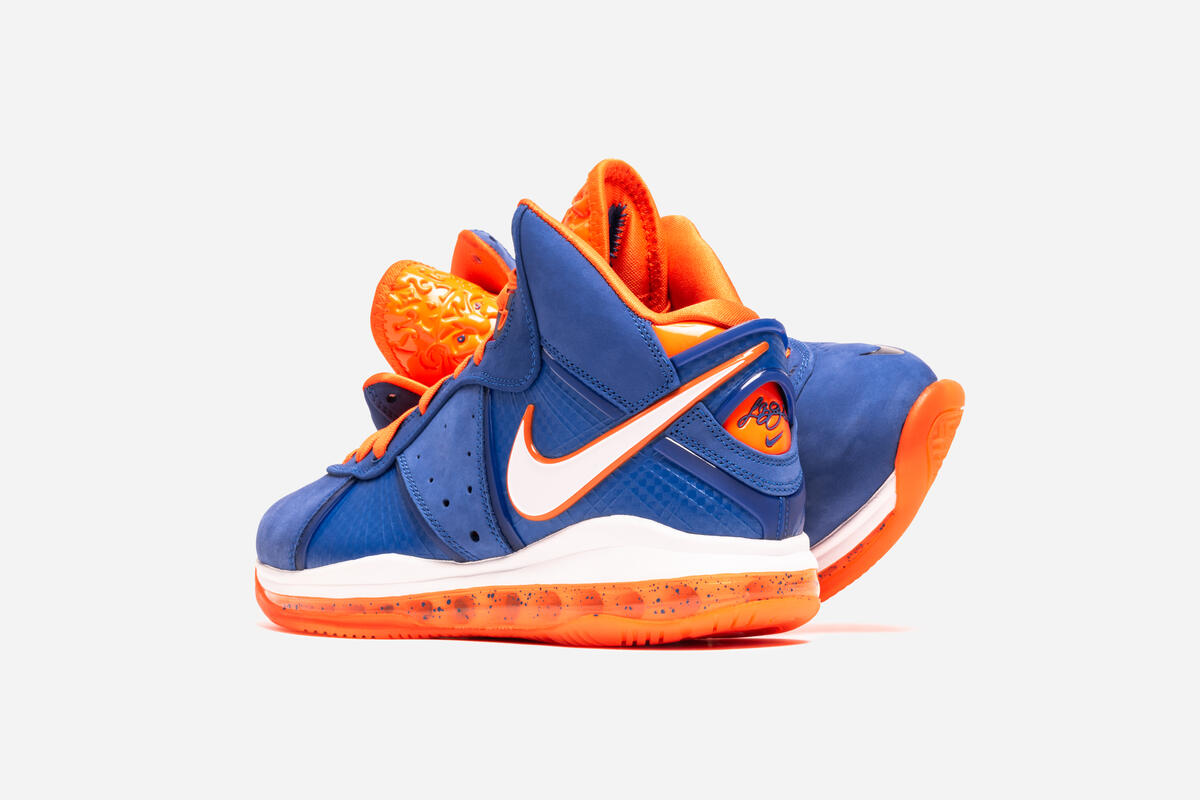 orange and blue lebrons