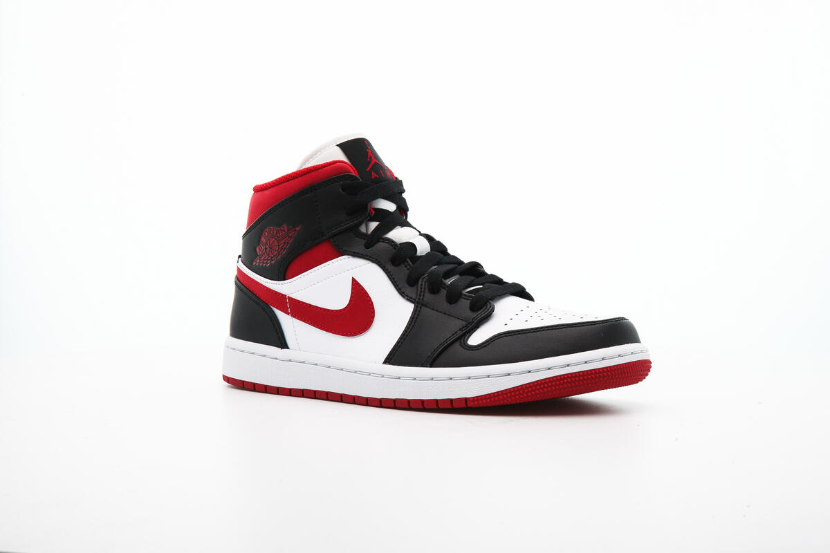 Air Jordan 1 Mid White / Gym Red / Black - Image 12
