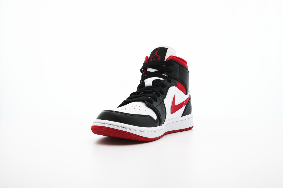Air Jordan 1 Mid White / Gym Red / Black - Image 15