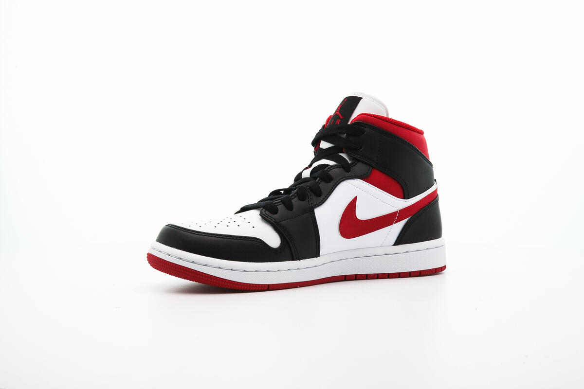 Air Jordan 1 Mid White / Gym Red / Black - Image 16