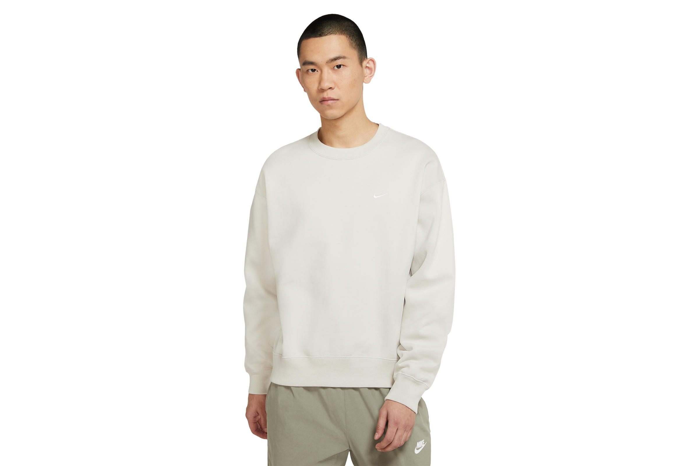 nike crewneck light bone white