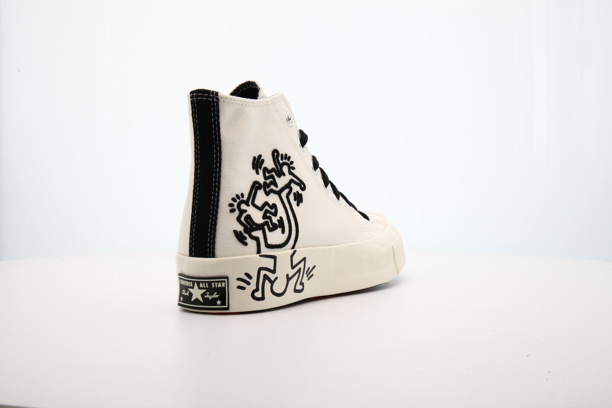 Converse x Keith Haring Mens Chuck 70 Hi Shoes 'Egret Black Red' - Image 21