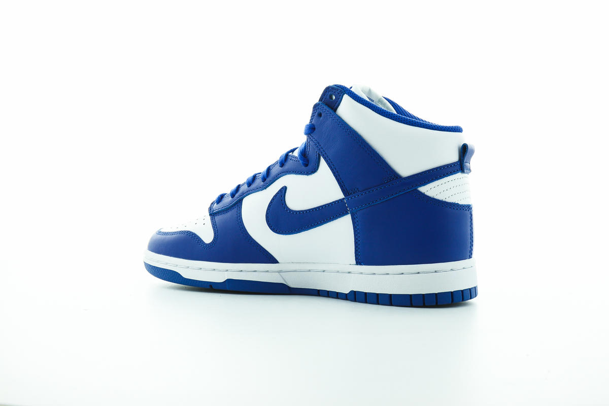 nike dunk hi retro white game royal & orange