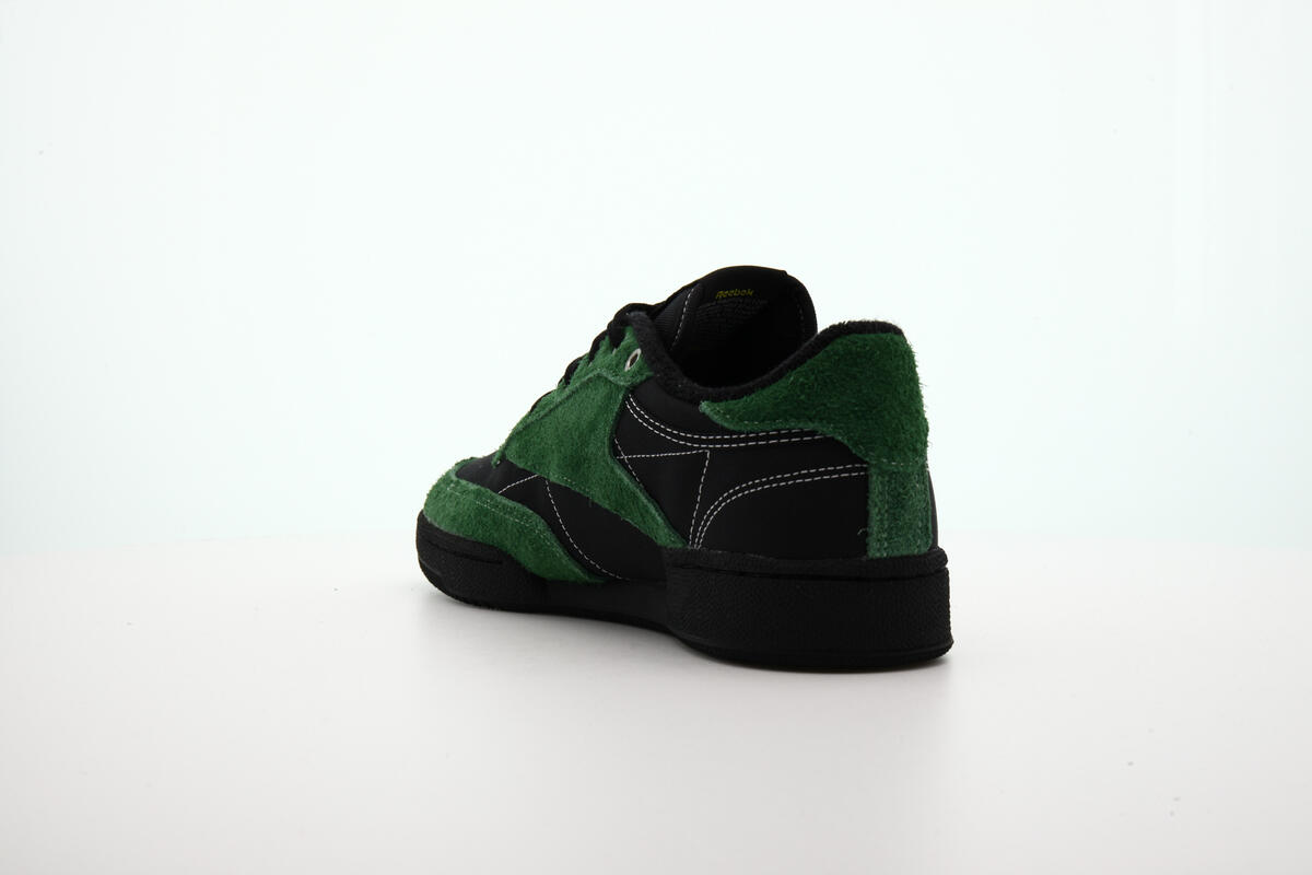 Reebok x Pleasures Mens Club C 85 Shoes 'Blk/Pine Green' - Image 10