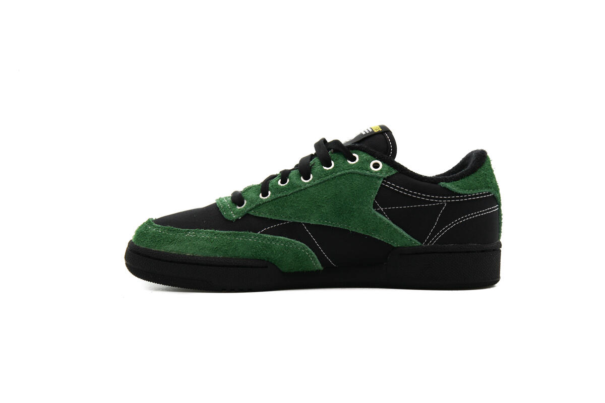 Reebok x Pleasures Mens Club C 85 Shoes 'Blk/Pine Green' - Image 12