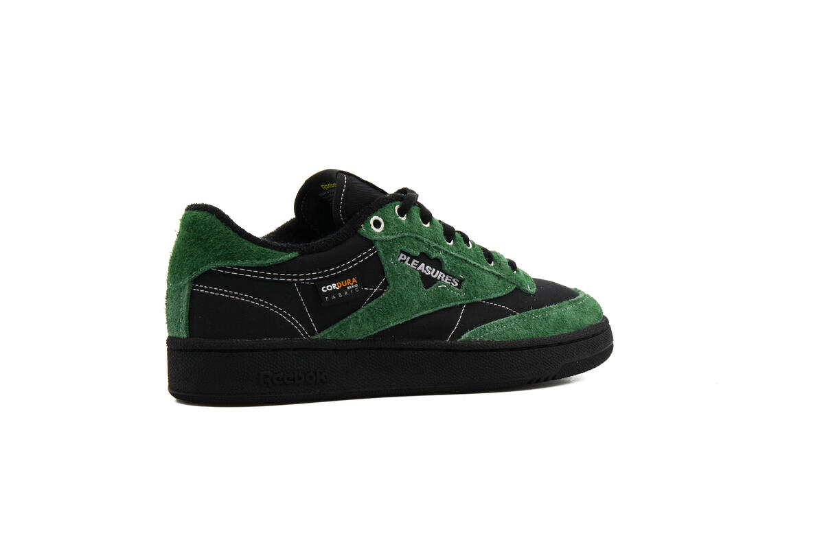 Reebok x Pleasures Mens Club C 85 Shoes 'Blk/Pine Green' - Image 13