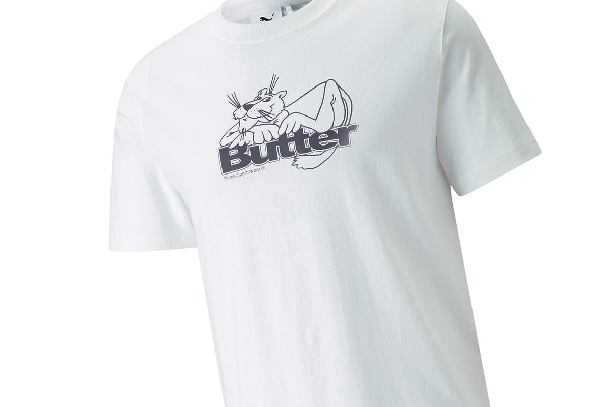 Puma x Butter Goods Mens Graphic Tee 'White' - Image 3