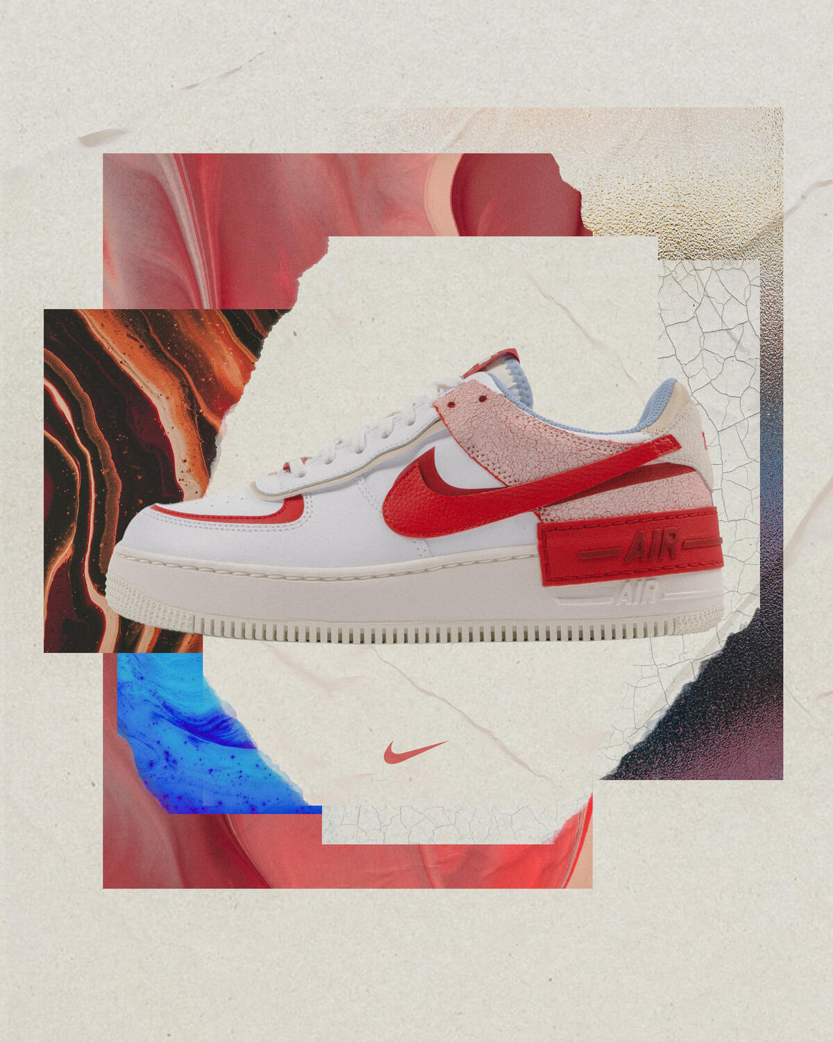 Nike Air Force 1 Shadow White University Red Psychic Blue CI0919-108 Mens 10 New ✨Nike Air Force 1 Shadow  main image 4